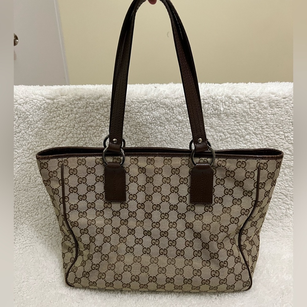 Gucci Tote Bag GG Canvas Leather